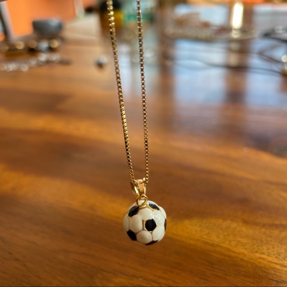 14K gold soccer ball charm necklace - Picture 8 of 9